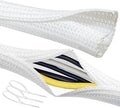 Cable Management Split Wire Loom Sleeve - Cord Hider & Protector for Desk, Pet Chew Proof, Wire Cover Organizer, Flexible Tube for Wires and Cables (1/2 Inch 25FT, White)