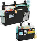 Surblue Bedside Caddy Bunk Bed Storage Organizer Hanging Pockets for College Dorm Rooms, Hospital Beds, Baby Bed Rails, Camping, RV, Small and Large Set, Black