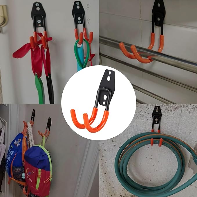 Heavy Duty Garage Storage Hooks, 4 Pack Utility Steel Garage Tool Organizer Wall Mount for Hanging Power and Garden Tools Ladders Hoses Bikes Ropes & Bulk Items