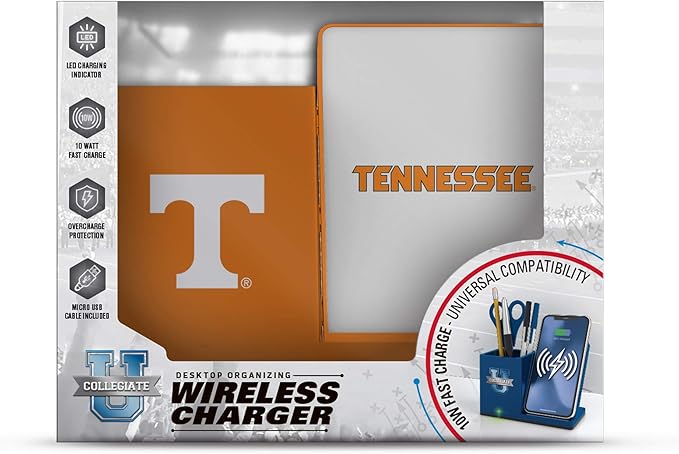 SOAR NCAA Unisex Cell Phone Wireless Charging Stand and Desktop Organizer