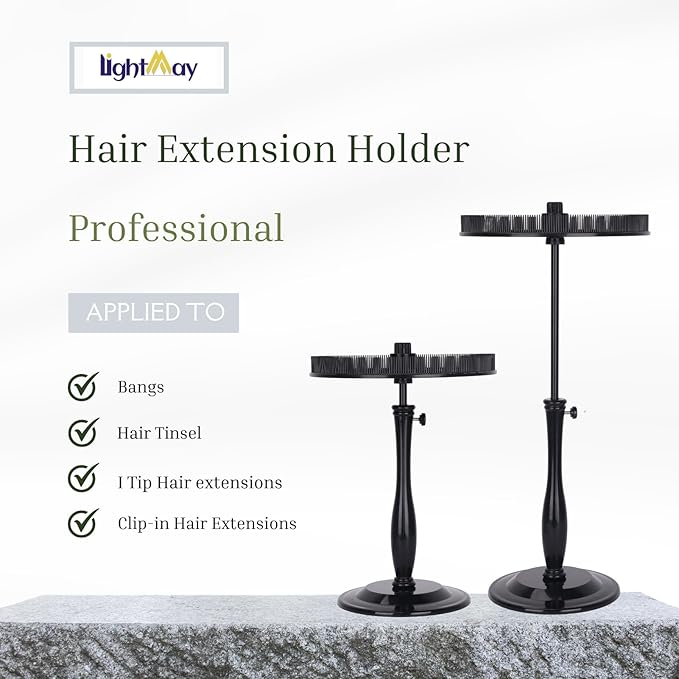 Hair Extension Holder - Storage and Ensuring Your Hair Stable. Applied to Clip Hair Extensions, Colors Hair Tinsel, Bangs, etc. Multifunctional Extension Holder is Suitable for Family and Travel(Black
