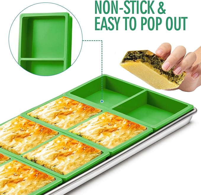 8 pcs Silicone Tray Dividers for Harvest Right Freeze Dryer Medium and Small Trays, Silicone Food Molds for Harvest right freeze dryer accessories, Green silicone food freezer tray