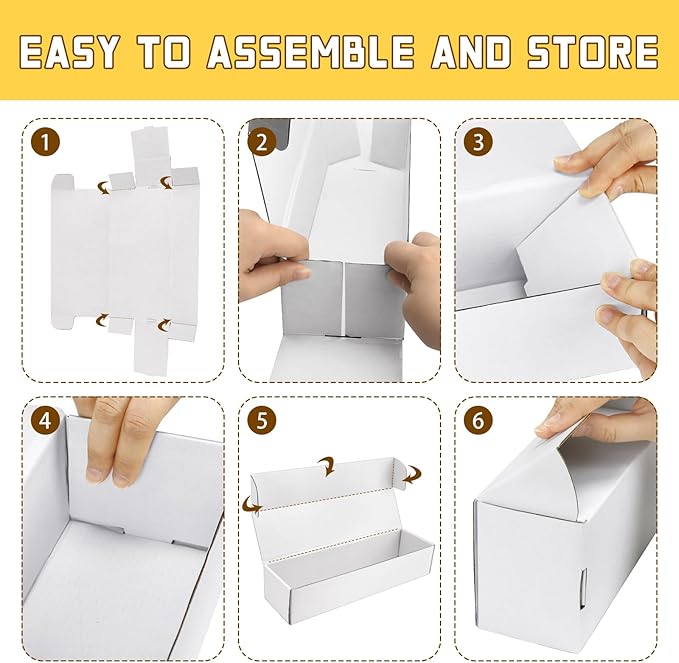 Trading Card Storage Box with Dividers, 3 Pack • 820 Count Bulk Card Collection Case, Corrugated Cardboard Storage Box for Sports, TCG/Magic/Mtg Cards (Horizontal Length 14.5 Inch)