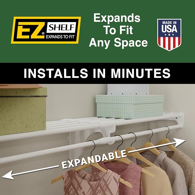 EZ Shelf Expandable Closet Kit with End Brackets