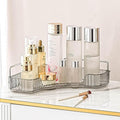 Corner Bathroom Countertop Organizer, Vanity Organizer Trays for Counter, Makeup Organizers, Perfume Tray, Skincare Shelf Storage Gifts for Women Girl Student (Smoky Gray 1 Tier)