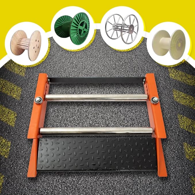 Yeeoy Cable Drum Roller Reel Dispenser, Heavy Duty Cable Roller Stand Unwinder for Reels max 28" width, Single Cable Reel Roller for Cord Management