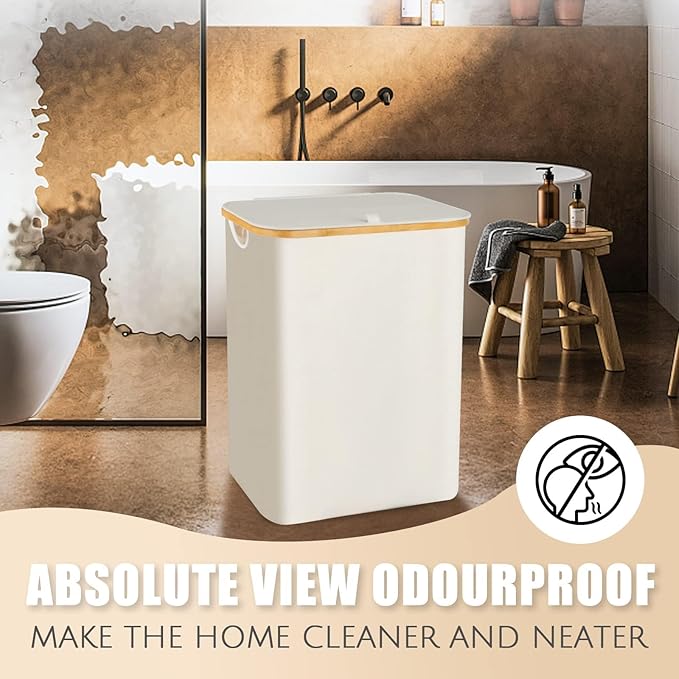 Hampers for Laundry Basket with Lid, 160L Extra Large Laundry Hamper 3 Section Dirty Clothes Hampers for Laundry Divided Laundry Basket Organizer for Bedroom,Laundry Room, Dirty Clothing Hamper, Beige