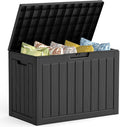 Mars Villa 45 Gallon Outdoor Storage Box, Resin Deck Box Waterproof, Storage Chest for Outside Patio Furniture Cushions, Pool Supplies, Garden Tools, UV Resistant and Weatherproof, Black