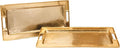 Decorative Gold Trays by Objet D’Art, Beaufort Rectangular Bar Tray for Living Room, Ottoman and Coffee Table, Set of 2 Trays for Candles, Liquor, and Centerpieces