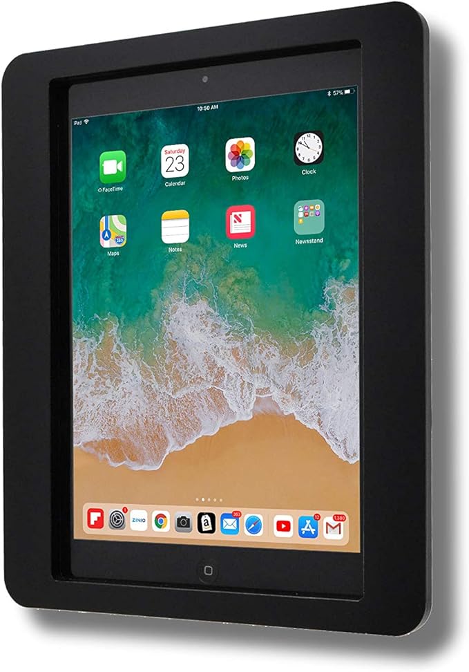 TABcare Anti-Theft Acrylic VESA Enclosure for Apple iPad Pro 10.5" with Free Wall Mount Kit & 90-Degree Angle Charge Cable (iPad Pro 10.5", Black)