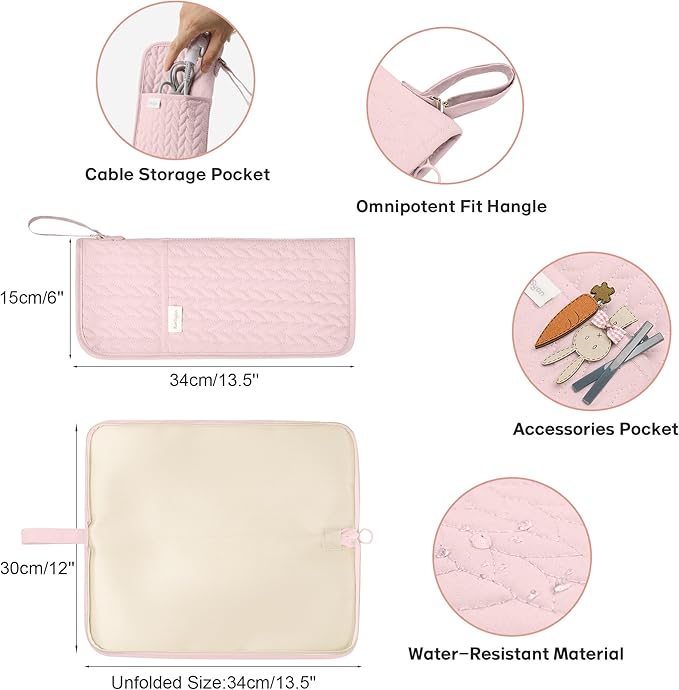 Hot Tools Organizer Heat Resistant Mat Case Hair Tools Holder Travel Bag Portable Hair Styling Tools Cover Pouch for Curling Iron,Flat Iron,Hair Straightener (Pink)