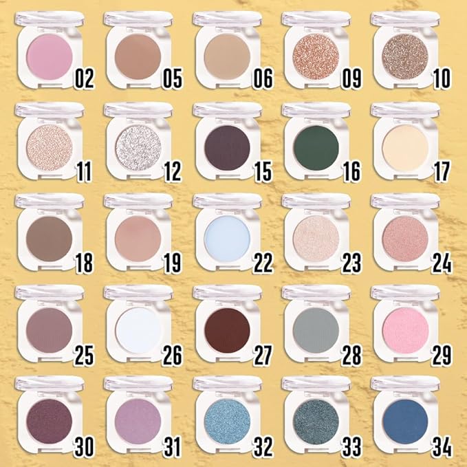 Light Nude Brown Single Glitter Eyeshadow Makeup, Neutral Powde Eye Shadow for Women, Nude Shimmer Singles Eyeshadow Palette Pigmented Waterproof, Girls Christmas Eyeshadows Gift