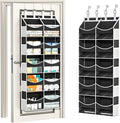 Aokeyee Over the Door Storage Organizer - 5 Tiers Behind Door Storage with 10 Compartments & 10 Mesh Pockets, 80lb Capacity Door Hanging Organizer for Closet, Bedroom, Bathroom, Pantry, Nursery, Toys