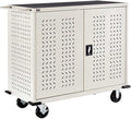 Global Industrial Mobile Storage & Charging Cart, 24 Laptop & Chromebook Device Capacity, Putty, Unassembled, Laptop and Tablet Storage & Charging Cart