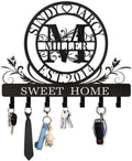 Personalized Key Holder for Wall, Custom Family Name Metal Wall Key Hanger, Key Hooks with Monogram Design, Key Rack Holder Wall Mount for Living Room Bedroom, Anniversary Couple Gift