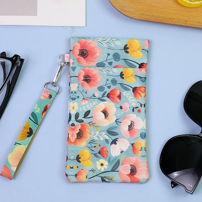 Double Eyeglass Case Soft Dual Glasses Case for Women Men Travel Squeeze Top Sunglasses Cases Eyeglasses Pouch