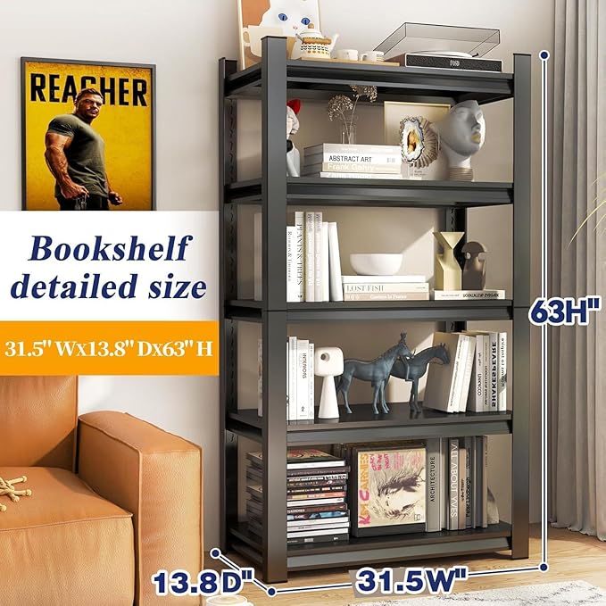 Storage Shelve -5 Tier Shelf Organizer,20" W x 14" D x 54" H