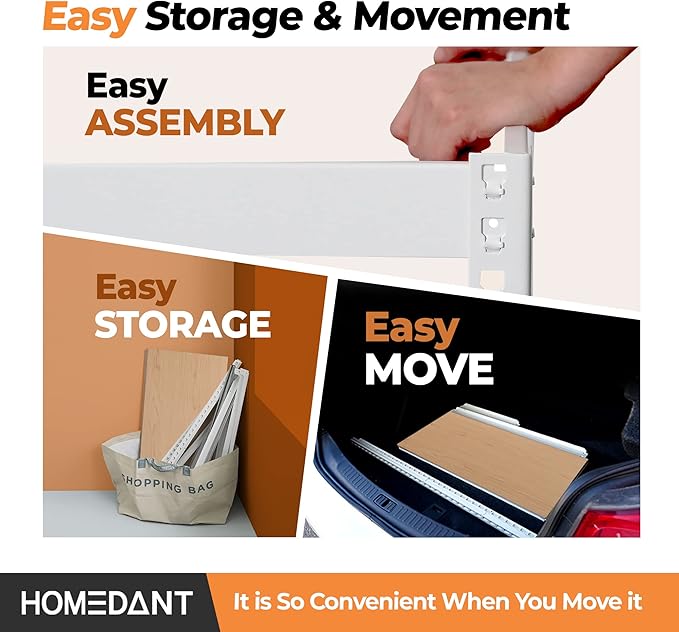 HOMEDANT 5 Tier Storage Shelves Adjustable Laminated Boltless Garage Metal Shelving Unit Heavy Duty Utility Rack Shelf Warehouse Pantry Closet Kitchen (4, (M) 35.9" W, White)