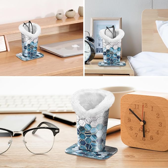 Fintie Plush Lined Eyeglasses Holder, Glasses Stand Case, Anti-scratch Glasses Storage Organizer for Desk, Nightstand, Office