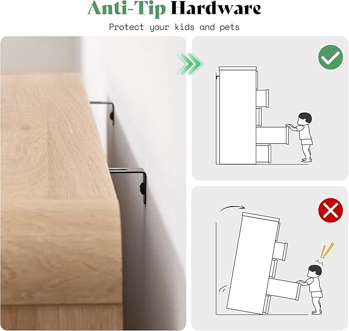 AMERLIFE 6 Drawer Dresser for Bedroom, 49" Long Modern Chest of Storage Drawers with Rounded Corners, Anti-Tip Kit, Wood Cabinet Organizer for Closet, Apartment, Nursery, Easy Assembly, Light Oak