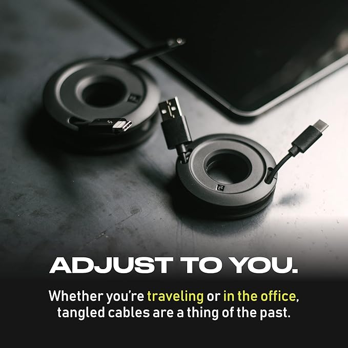 Side Winder Mini and Max Headphone, Earbud and Charging Cable Winder and Organizer Perfect for Wrapping Earbuds and Cords for Travel and Organization (Black, Mini)