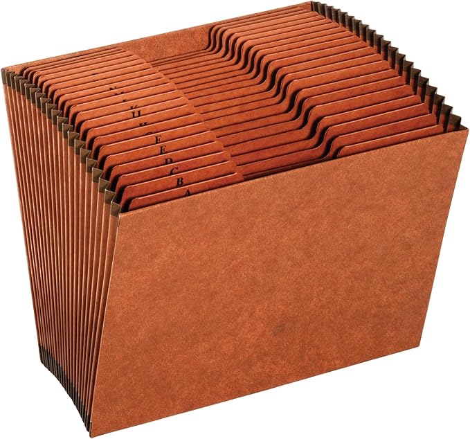 Globe-Weis Pendaflex Heavy Duty Expanding File, File Organizer for School, Home and Office, Durable 21-Pocket File, Open Top, 21 Pockets, A-Z, 1/3 Cut Tabs, Letter Size, Brown (R217AHD)