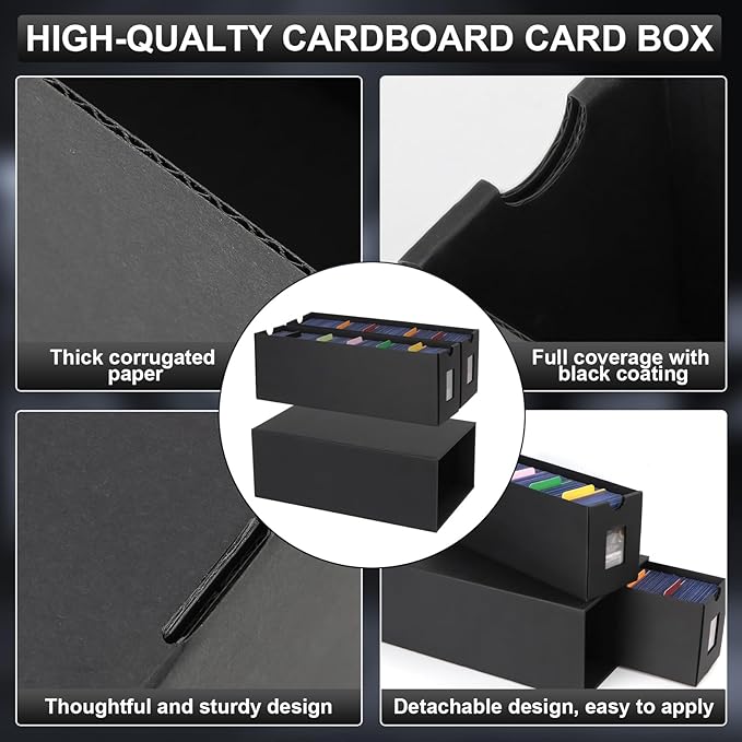 14000+ Card Storage Box, 2700+ Toploader Card Storage Box for Commander Display,with 72 Dividers, Labels & Tapes,Fit for TCG, PTCG, MTG