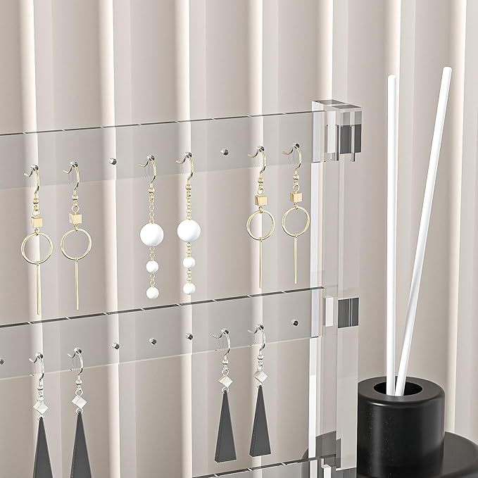 Coward Acrylic Earring Holder Stand, Tabletop Earring Jewelry Easel Display, Earring Jewelry Holder Organizer for Home Use or Store Selling Show (4layer)