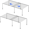 Redrubbit Cabinet Storage Shelf Rack, 4 Piece Expandable Metal Rustproof Kitchen Counter and Cabinet Shelf, Storage Rack Organizer Space Saver for Kitchen, Fridge, Cabinet, Bathroom, Chrome, Set of 2