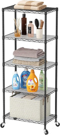 SINGAYE Shelf Closet Wire Shelving：Adjustable Metal Unit for Laundry Room Organization Bathroom Kitchen Home Storage with Wheels Pantry Rack Shelves