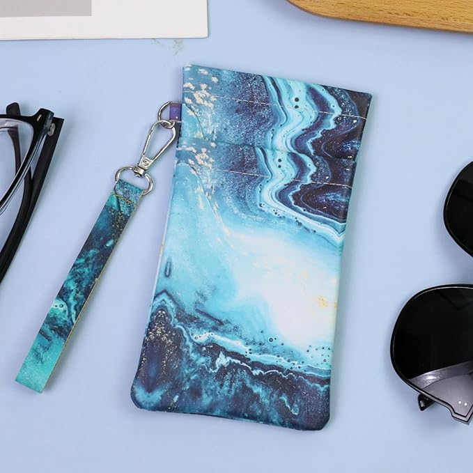Double Eyeglass Case Soft Dual Glasses Case for Women Men Travel Squeeze Top Sunglasses Cases Eyeglasses Pouch