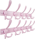 Dseap Coat Rack Wall Mount 2.0 Pro: Heavy Duty 300% Thicker, 16" Stud Mount, Stainless Steel Wall Coat Hooks Hanger for Clothes Jackets Hats Entryway Closet, MaxStrong Series, Pink, Pack of 2