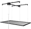 4x8 FT Overhead Garage Storage Rack - 325LBS Heavy-Duty All-Steel Construction | Crank-Down System for High Ceilings 10-12 FT | Manual Safety Lock & Secure Ceiling Installation