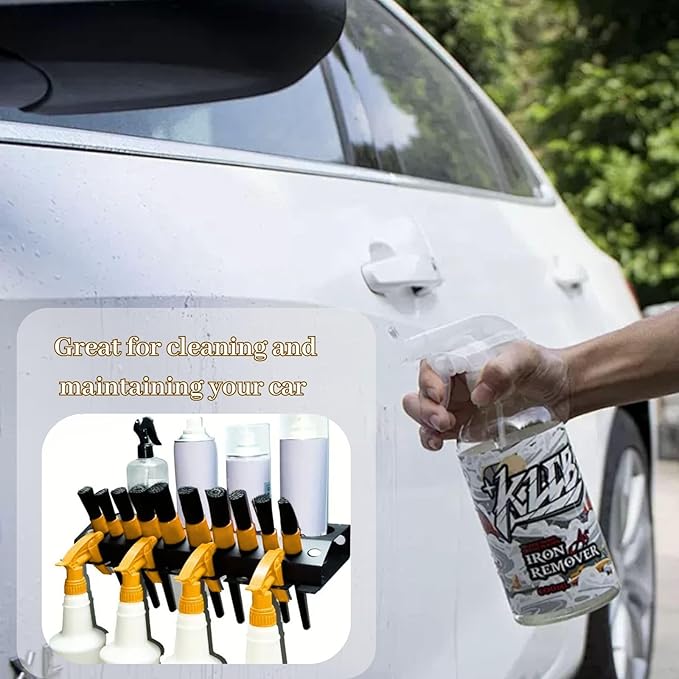 bangminda Wall-Mounted Spray Bottle Holder, 3/8" Air Tool Organizer, Storage Rack for Garage and Home Detailing