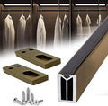 Square Closet Rods-Cuttable, Removable-Heavy Duty Black Wardrobe Rods and Brackets-Commercial, 12 16 18 24 28 30 60 72 In-Suitable for.Laundry.Home.Hotel.Clothing Store (Champagne,59in)