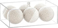 Dryer Ball Holder for Laundry Room ,Acrylic Dishwasher Pods Container with Lid,Dryer Balls Dispenser,Laundry Room Organization and storage Box for Laundry Pods,Clips,Dryer Balls and Sheets (No Balls)