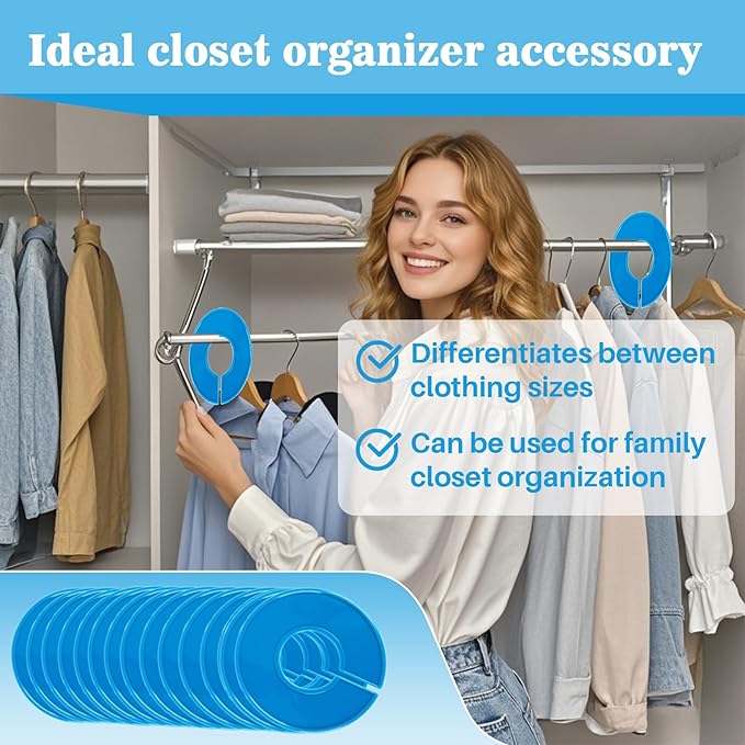Sukh Closet Dividers 30pcs - Plastic Clothes Organizer Shelf Tags Labels for Clothing Rack Wardrobe Store Warehouse Nursery Must Haves Boutique Supplies Sturdy Durable Flexible No Burrs (Blue)