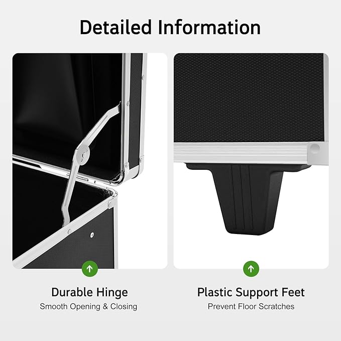 Rolling Cart for Teachers, Rolling File Cart with Hanging Folders, Portable File Box with Handle, Aluminum Alloy, Passcode Lock, Black