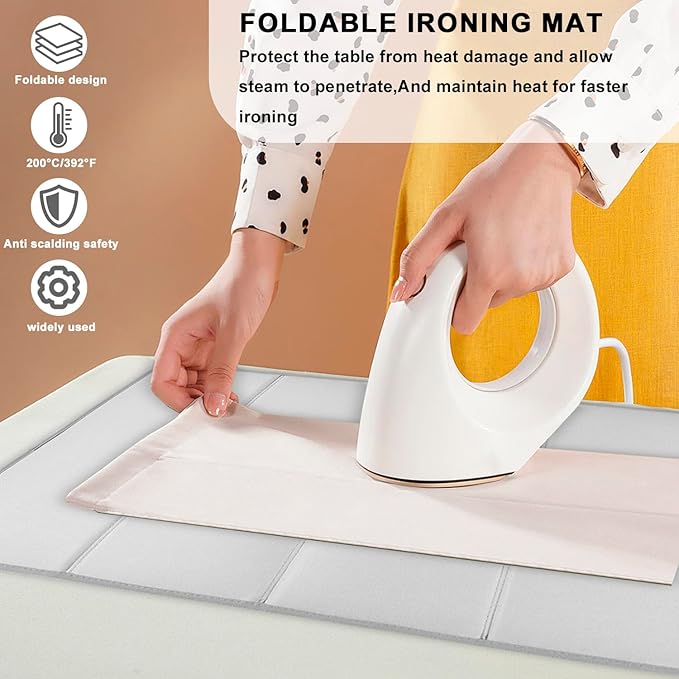Steamer Board for Clothes with Ironing Glove, Stand for Steaming Clothes, Garment Steamer Pad Portable Ironing Board Included Lint Remover & Storage Bag for Suits Shirts Coats Portable Travel Home Use