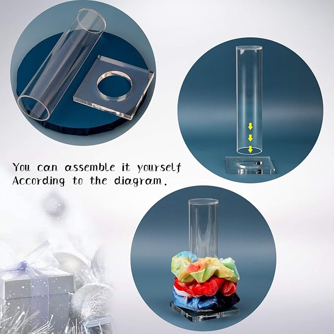 OAOLEER 2Pcs Scrunchie Holder Stand,Clear Jewelry Organizer for Teen Girl Women Gifts, The Perfect Scrunchy Display Organizer
