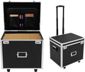 Rolling Cart for Teachers, Rolling File Cart with Hanging Folders, Portable File Box with Handle, Aluminum Alloy, Passcode Lock, Black