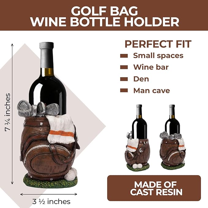 Golf Bag Wine Bottle Holder Decorative Bar Decor Single Bottle Holder