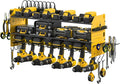JUNNUJ Large Pegboard Power Tool Organizer with Charging Station, 8 Drills Driver and Tools Battery Holder Wall Mount with 8 Outlet Power Strip, Yellow 3-Layer Shop Garage Storage Utility Rack