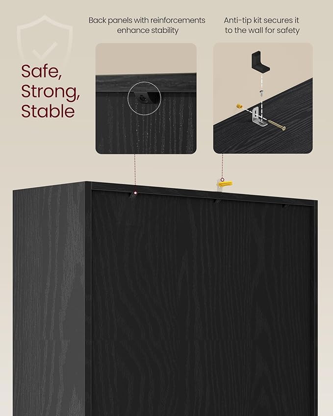 VASAGLE Custos Collection - Bookshelf, Bookcase, Cube Shelf with 6 Compartments, 9.4 x 25.8 x 38.6 Inches, Storage Shelf, for Living Room, Home Office, Dining Room, Ebony Black ULBC423B01