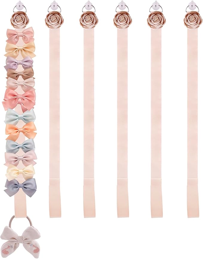 6PCS Bow Holder Hair Bow Organizer,Baby Decorative Hair Accessories Organizer,Flower Hair Clips Storage Bow Holder for Girls Hair Bows,Room Nursery Wall Hanging Decors (hua-6-B) (hua-6-B) (hua-6-M)