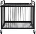 Matt Black Metal Rolling Cart Ball Gym Equipment Sports Gear Storage Portable Wheel Basket Lockable Cage Raised Handle Athletic Basketball Football Soccer Volleyball Racket School PE Class