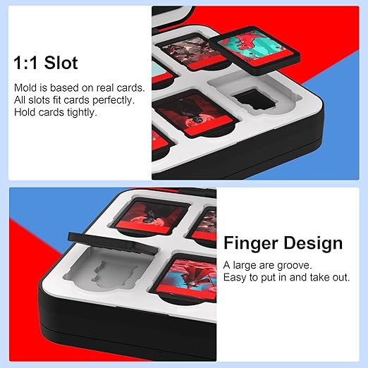 iPLYGAM Switch Game Case for Nintendo Switch 2/Switch/OLED/Lite with 48 Slots and 80 Memory Micro SD Card Storage, Portable Travel Switch Game Holder Organizer, Game Card Protective for Festival Gift
