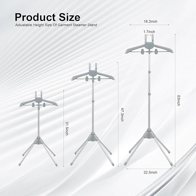 Adjustable Steamer Stand for Clothes, Portable Steamer Rack for Clothes, Steam Iron Stand (GRAY)