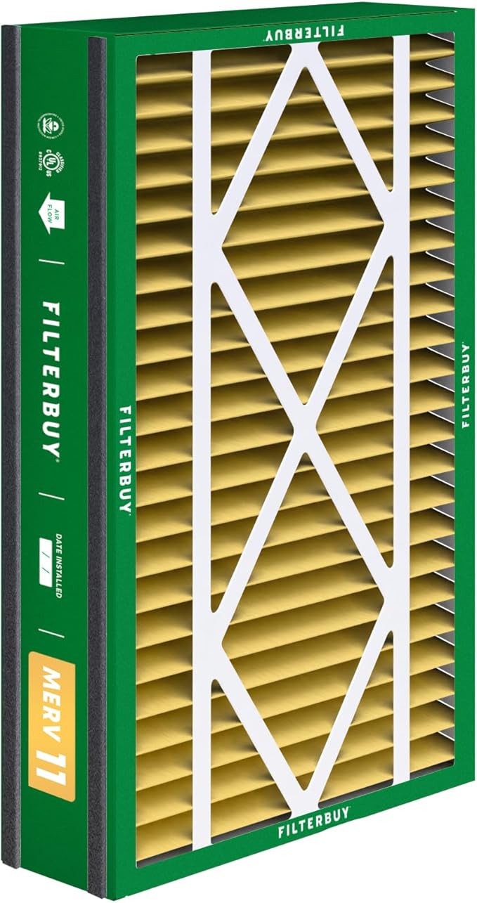 Filterbuy 16x25x3 Air Filter MERV 11 Superior Pet & Allergy Defense (4-Pack), Electrostatic Pleated HVAC AC Furnace Filters for Trion Air Bear, Lennox X0581 & More (Actual Size: 15.63 x 24.13 x 3.00)
