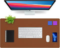 K KNODEL Desk Mat, Blotter, Dual-Sided Office Desk Pad, Waterproof Desk Mat for Desktop, Desk Blotters, PVC Leather Pad Protector (Brown, 31.5" x 15.7")